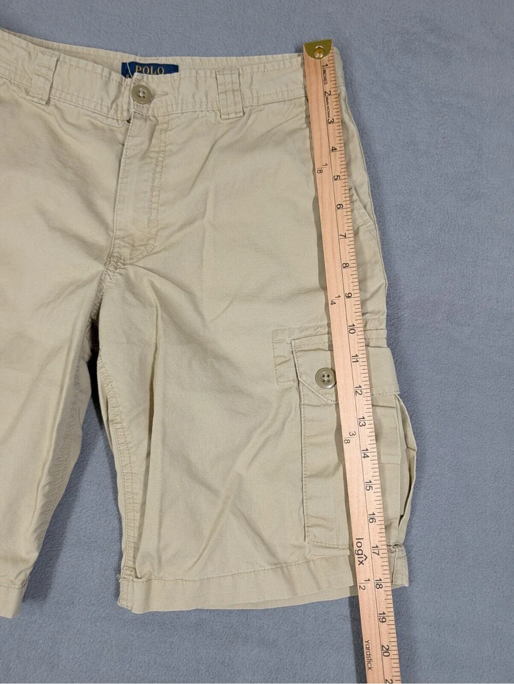 Polo Ralph Lauren Boys 16 Khaki Tan Cotton Cargo Shorts Classic Utility 6 Pocket